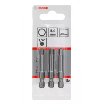 Bosch 2607001734 antgalis atsuktuvui extra hard 3 vnt Hex 5 mm