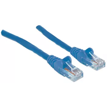 Intellinet tinklo jungiamasis laidas, Cat6, 20 m, mėlynas, CCA, U/UTP, PVC, RJ45, paauksuoti kontaktai, apsaugotas nuo užkabinimo, su gaubtuku, garantija visam laikui