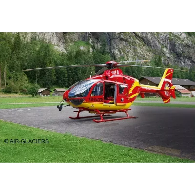 REVELL EC135 Air-Glaciers surinkimo modelis, mastelis 1:72, ilgis 143 mm, rotoriaus skersmuo 140 mm