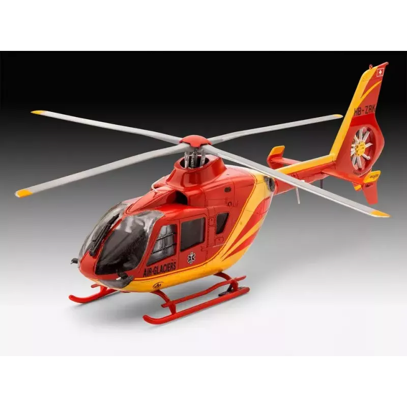 REVELL EC135 Air-Glaciers surinkimo modelis, mastelis 1:72, ilgis 143 mm, rotoriaus skersmuo 140 mm