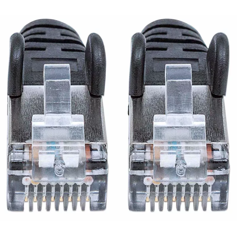 Intellinet Network Patch Cable, 10 m, juoda, Cat7 kabelis / Cat6A kištukai, varis, S/FTP, LSOH / LSZH, RJ45, auksuoti kontaktai, be užkliuvimo, su apsauginiu gaubteliu, viso gyvenimo garantija