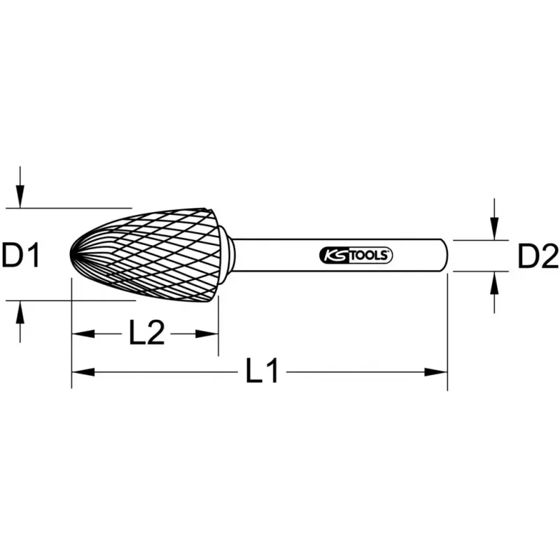 Rotacinis pjovimo antgalis KS Tools 515.3261 Metal Oval 3mm ketui ir plastikui