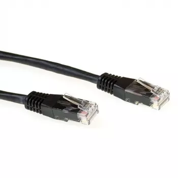 ACT Black 1.5 m LSZH U/UTP CAT6A jungiamasis kabelis su RJ45 jungtimis