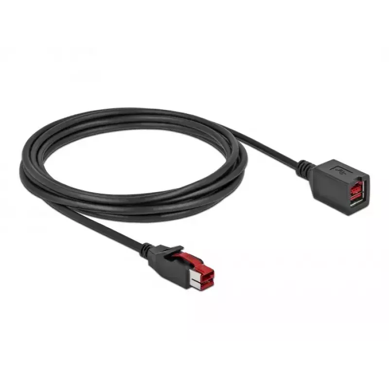 Maitinamas USB ilginimo kabelis DeLOCK 85987 24 V 3 m Juodas