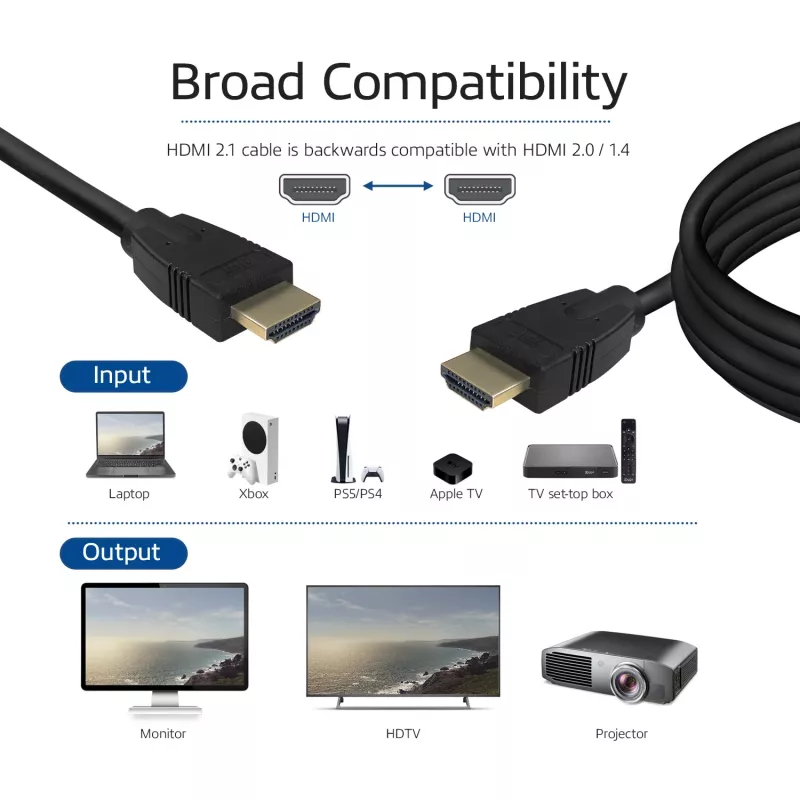 ACT HDMI AK3910 3 m HDMI 8K Ultra High Speed laidas v2.1, HDMI-A kištukas - HDMI-A kištukas