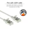 ACT pilka 0,5 m LSZH U/FTP CAT6A plonas duomenų centro pataisos kabelis su apsauga nuo užkabinimo ir RJ45 jungtimis