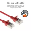 ACT Red 0,5 m LSZH U/FTP CAT6A plonas duomenų centro pataisinis kabelis su apsaugotais RJ45 kištukais