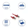 ACT Red 3 metrų LSZH U/FTP CAT6A duomenų centro plonas pataisos kabelis su apsaugotais RJ45 kištukais