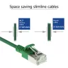 ACT Green 0,5 m LSZH U/FTP CAT6A plonas centrinis jungiamasis kabelis su apsauga nuo užkabinimo ir RJ45 jungtimis