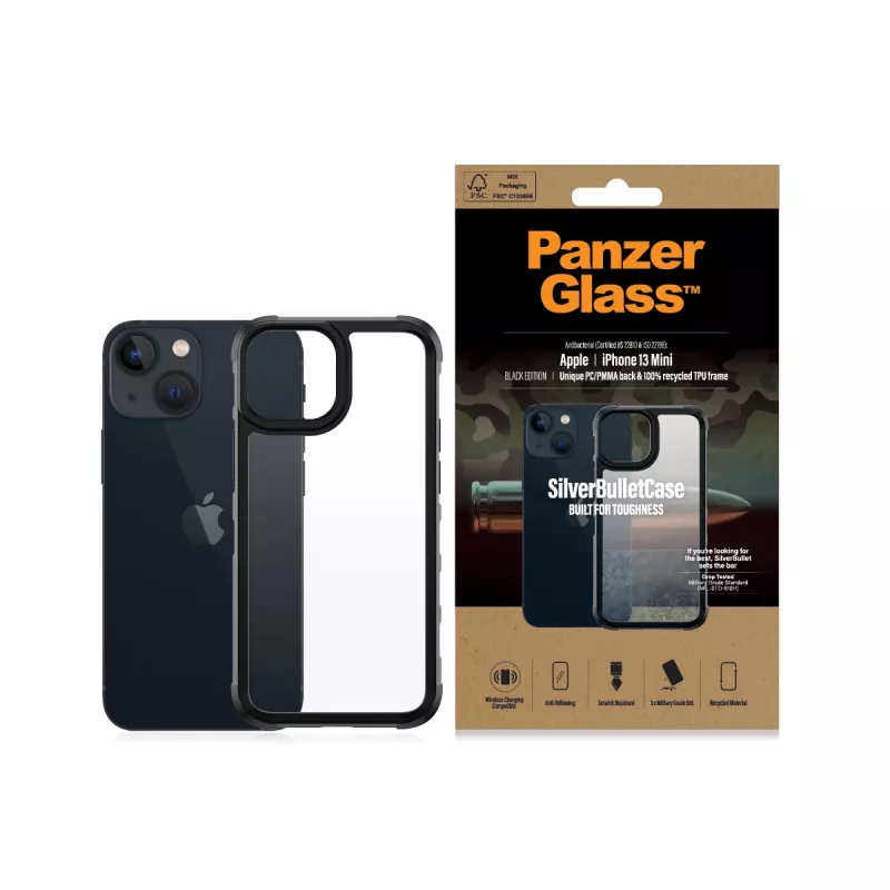 PanzerGlass SilverBullet ClearCase iPhone 13 Mini Juodas