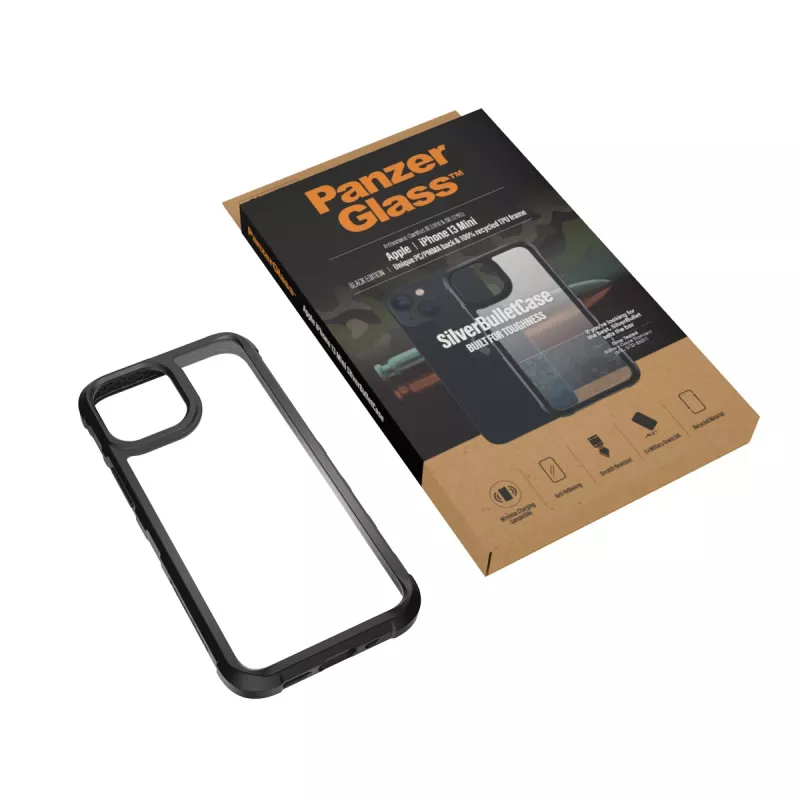 PanzerGlass SilverBullet ClearCase iPhone 13 Mini Juodas