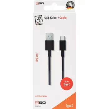 USB laidas 2GO 795731 1m USB B USB C USB 3.2 Gen 1 Juodas