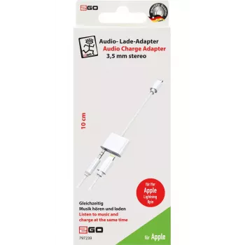 Lightning laidas 2GO 797239 0,1 m baltas Lightning į Lightning + 3,5 mm