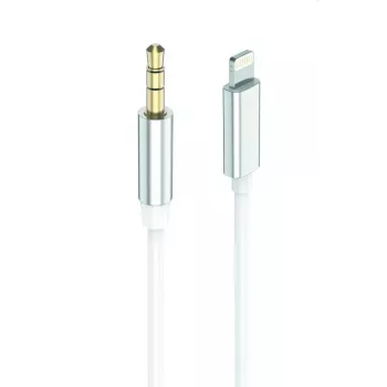Garso kabelis 2GO 797218 1m 3,5mm Lightning baltas