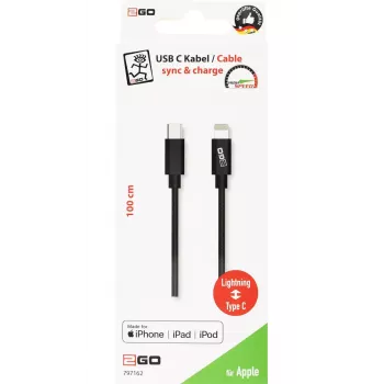 Laidas Lightning 2GO 797162 1 m Juodas USB C