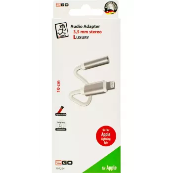 Garso adapteris 2GO 797294 3,5 mm lizdas – Lightning kištukas 0,1 m baltas