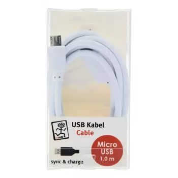 USB kabelis 2GO 795202 1m USB B Micro-USB B Baltas