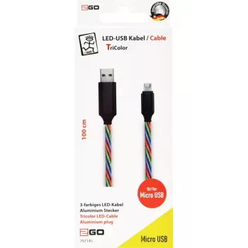 USB kabelis 2GO 797145 1m USB B Micro-USB B įvairiaspalvis