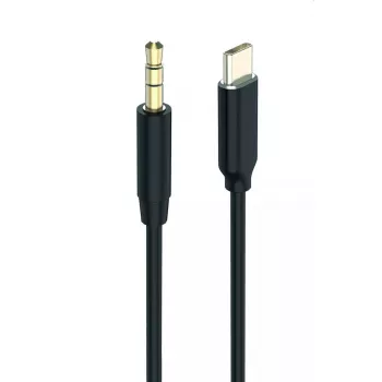 Audio kabelis 2GO 797219 1m 3.5mm USB Type-C juodas