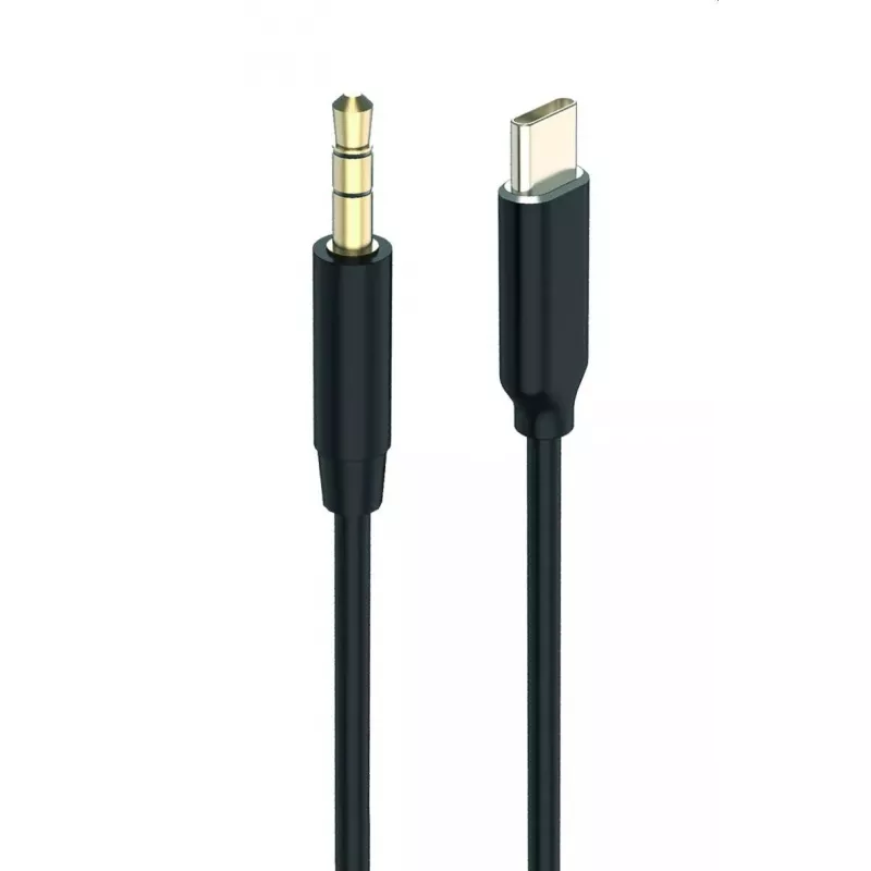 Audio kabelis 2GO 797219 1m 3.5mm USB Type-C juodas