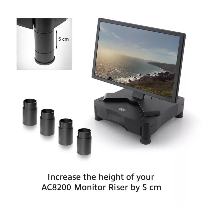 Pėdos ACT AC8200 Juodos 65mm Stalo Tvirtinimui