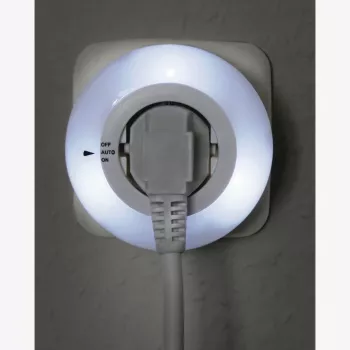 Naktinė lemputė Hama Circle, LED, su šviesos jutikliu ir kištukiniu lizdu