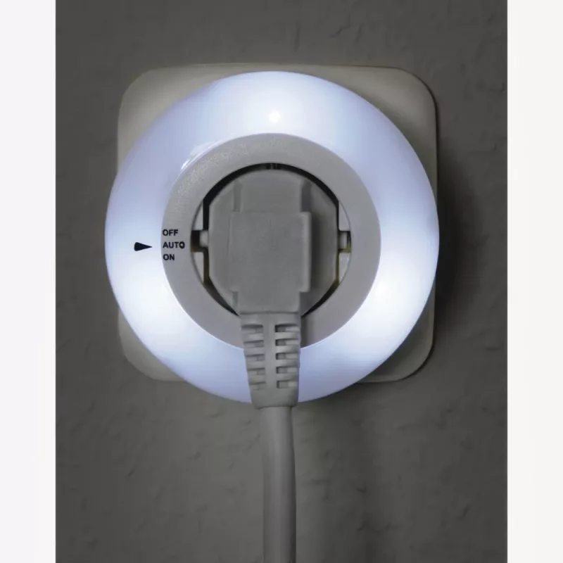 Naktinė lemputė Hama Circle, LED, su šviesos jutikliu ir kištukiniu lizdu