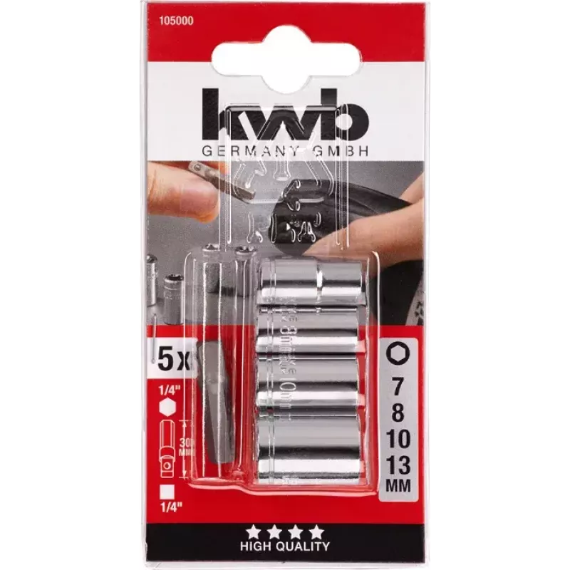Laikiklis antgalių KWB 105000, chromo-vanadžio plienas, 25,4 / 4 mm