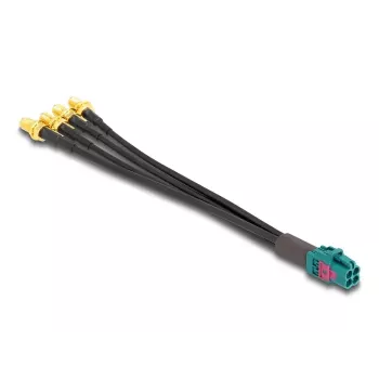 DeLOCK 90143 Koaksialinis kabelis 0.2 m Mini FAKRA Z 4 x SMA juodas