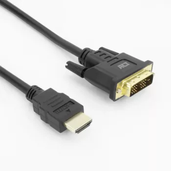 ACT AK3734 HDMI–DVI-D vaizdo kabelio adapteris 1 m, juodas