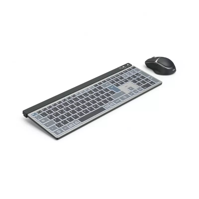 Belaidis klaviatūros ir pelės rinkinys Hama WKM-750, Bluetooth, QWERTZ, pilkas/juodas/mėlynas