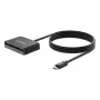 Manhattan USB-C kontaktinių kortelių skaitytuvas su microSD lizdu, USB Type-C vyriškas prie kontaktinio skaitytuvo sąsajos ir microSDXC, palaiko Windows, macOS ir Linux, skaito SIM korteles su adapteriu, kabelis 1m, juodas, trejų metų garantija