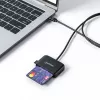 Manhattan USB-C kontaktinių kortelių skaitytuvas su microSD lizdu, USB Type-C vyriškas prie kontaktinio skaitytuvo sąsajos ir microSDXC, palaiko Windows, macOS ir Linux, skaito SIM korteles su adapteriu, kabelis 1m, juodas, trejų metų garantija