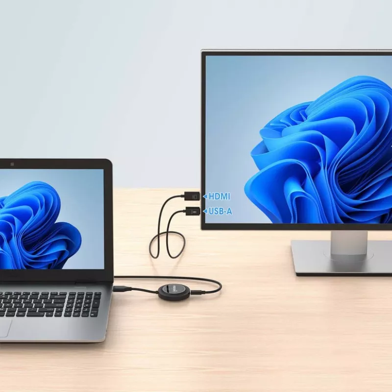 Manhattan 1080p belaidis HDMI ekrano rodymo rinkinys, 2 dalių rinkinys su HDMI imtuvu ir HDMI siųstuvu
