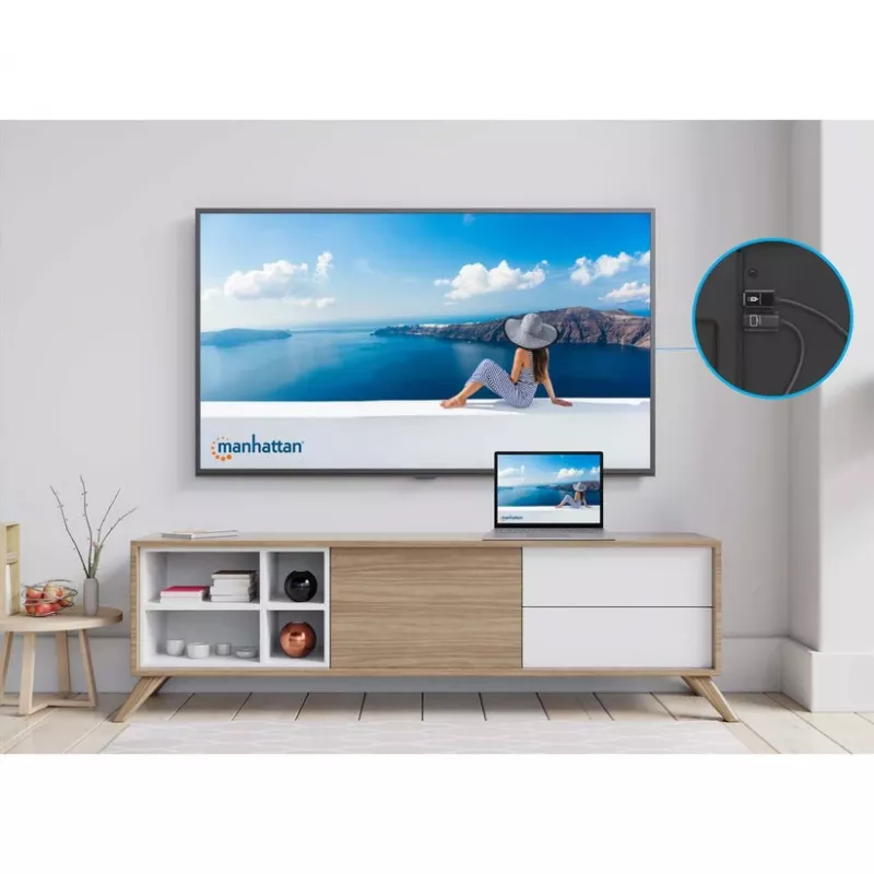 Manhattan 1080p belaidis HDMI ekrano rodymo rinkinys, 2 dalių rinkinys su HDMI imtuvu ir HDMI siųstuvu