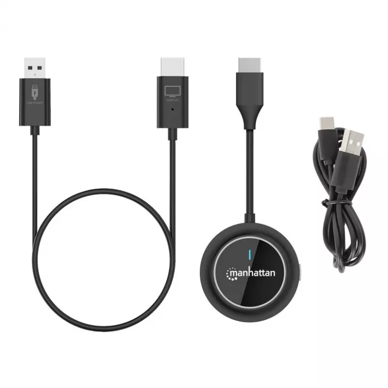 Manhattan 1080p belaidis HDMI ekrano rodymo rinkinys, 2 dalių rinkinys su HDMI imtuvu ir HDMI siųstuvu
