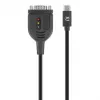 Manhattan USB-C į Serial konverterio kabelis, 1 m, Vyriškas į Vyrišką, Serial/RS232/COM/DB9, Prolific PL2303GT lustas, Juodas kabelis, Trejų metų garantija
