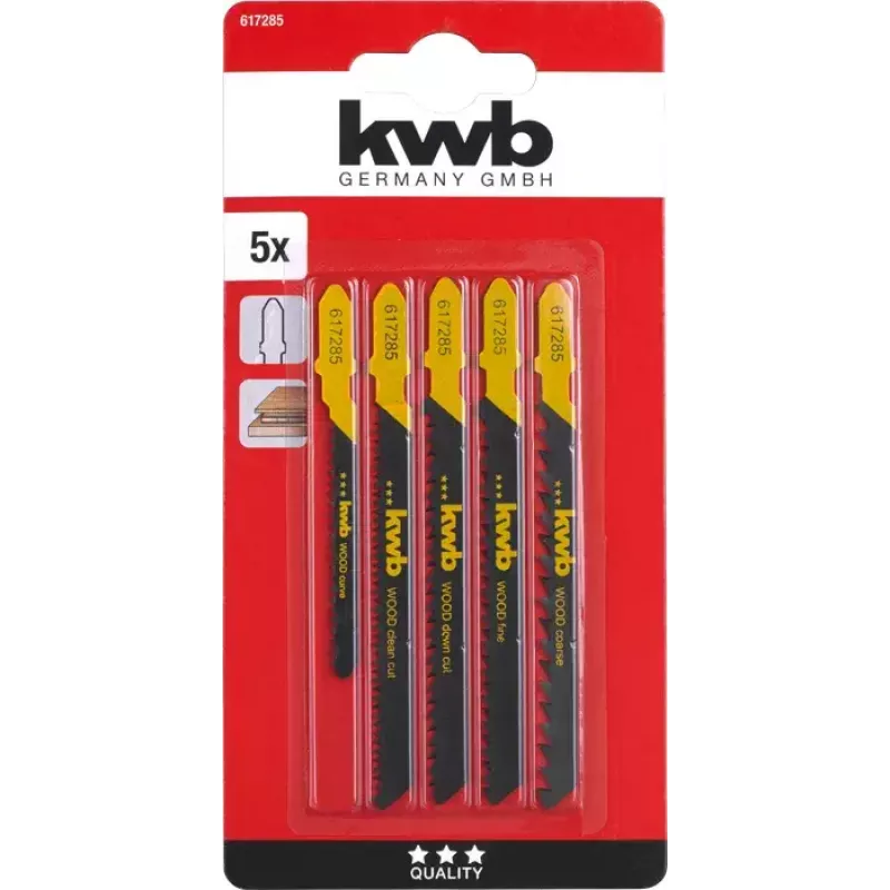 Pjūklelio geležtė KWB 617285 iš anglinio plieno 5 vnt.