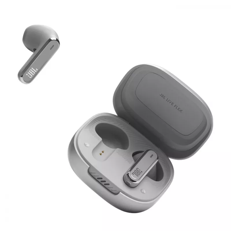 Ausinės JBL LIVE FLEX Belaidės Įkraunamos Skambučiams/Muzikai Bluetooth Sidabrinės