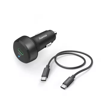 Automobilinis įkroviklis Hama 00201614 Smartphone, Lightning, juodas