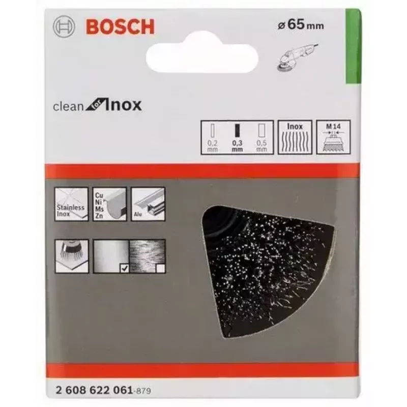 Šepečio puodelis Bosch 2 608 622 061, skersmuo 6,5 cm, vielos storis 0,3 mm