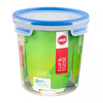 EMSA 508553 apvalus maisto indas Round Box 2 L mėlynas, skaidrus 1 vnt.