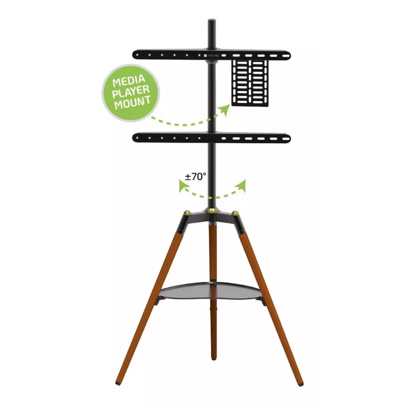 Techly ICA-TR58 TV stovas 165,1 cm (65 inch) juoda, medis