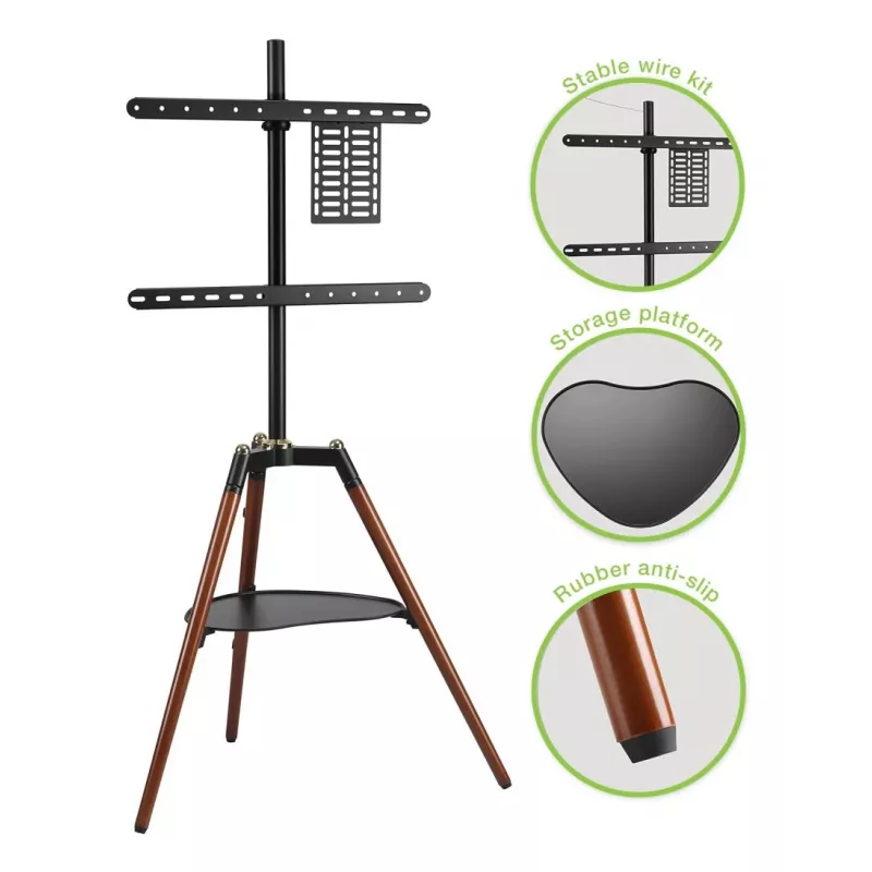 Techly ICA-TR58 TV stovas 165,1 cm (65 inch) juoda, medis