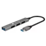 Techly IUSB32-HUB4A-3U2SLS USB 3.2 šakotuvas 4x USB-A, metalinis korpusas, pilka