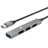 Techly IUSB32-HUB4A-3U2SLS USB 3.2 šakotuvas 4x USB-A, metalinis korpusas, pilka