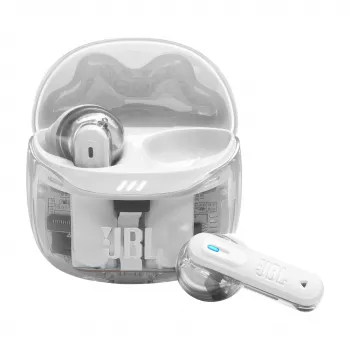 Ausinės JBL Tune Flex 2 Ghost Edition – belaidės TWS, 20–20000 Hz, balta