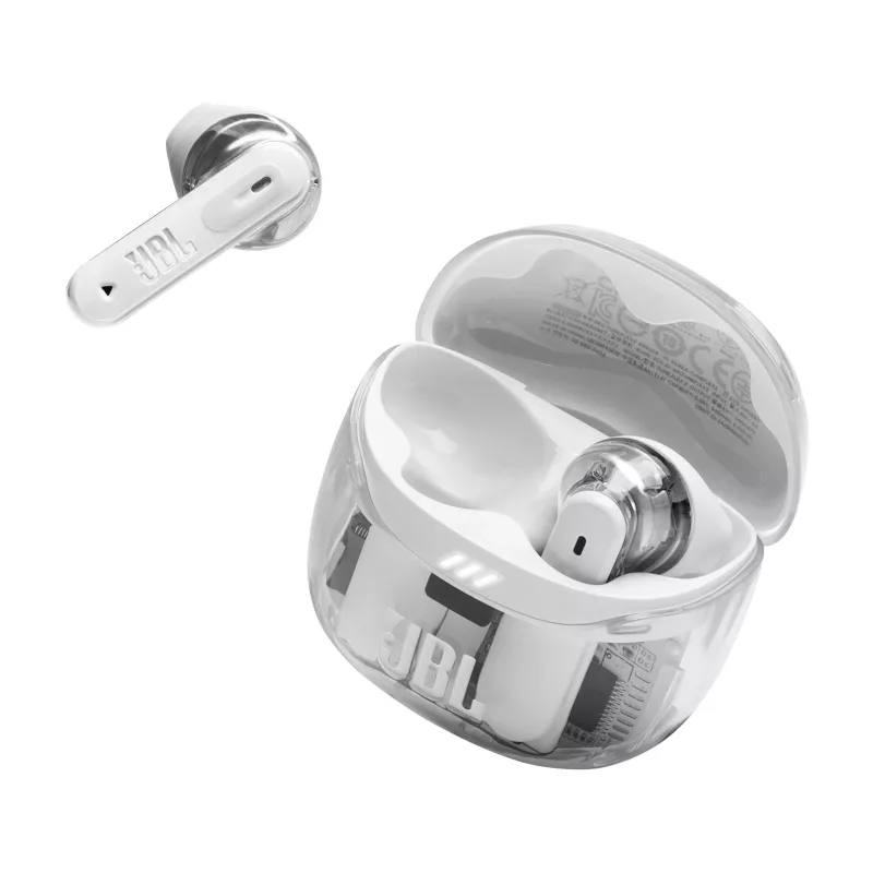 Ausinės JBL Tune Flex 2 Ghost Edition – belaidės TWS, 20–20000 Hz, balta