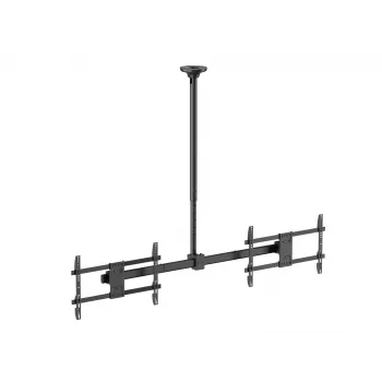 Lubinis laikiklis dviems ekranams EQUIP 32 col.–60 col. (VESA 200×200–600×400, maks. 80 kg, sukimasis ±180°), juodas