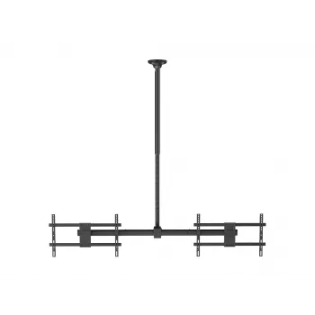 Lubinis laikiklis dviems ekranams EQUIP 32 col.–60 col. (VESA 200×200–600×400, maks. 80 kg, sukimasis ±180°), juodas